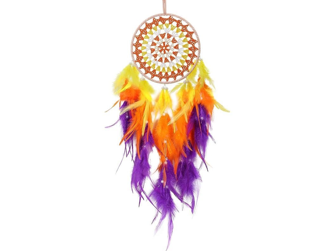 2026-rededor Grande De Sueños Hecho A Mano Para Decoración Hogar Regalo De Cumpleaños Naranja Morado
