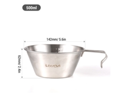 Vaso Medidor Sierra Camping De 500 Ml, De Acero Inoxidable, Ideal Para Acampar Y Hacer Senderismo.