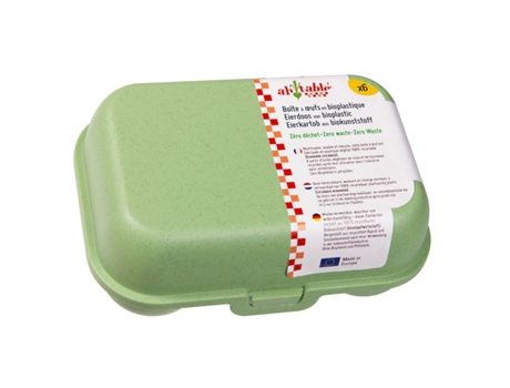 Caja 6 huevos bioplástico verde