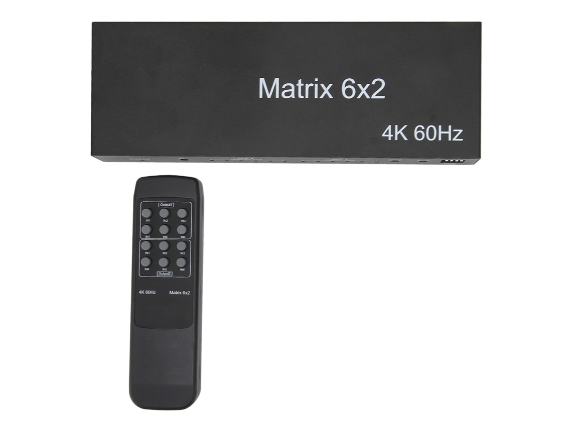 Conmutador De Matriz Hdmi (6 Entradas 2 Salidas, Compatible Con 4k60hz)