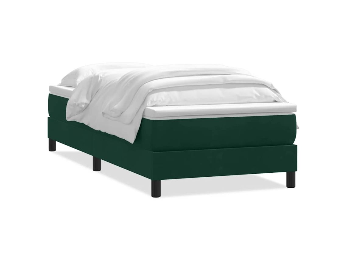 Maison Exclusive - Cama Box Spring Sin Colchón Terciopelo Verde Oscuro 200x220 Cm