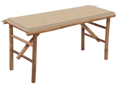 Banco de jardín VIDAXL Beige Bambú (118x38x45 cm)