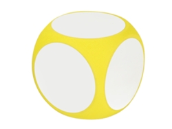 Dado Em Branco Escritável Apagável Cubo Portátil Limpável Amarelo Material Didático Para Ensino