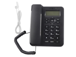 Teléfono fijo negro para oficina en casa