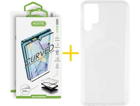Carcasa + 2 Protectores de Pantalla para Samsung Galaxy S21 Ultra 5G ACCETEL Transparente Claro