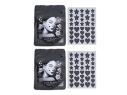 Set De 216 Parches Para Espinillas Negros Con Formas De Estrella Y Corazón Bonitos