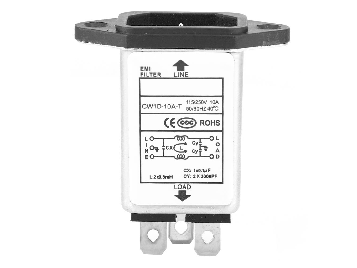 Filtro Electrónico Con Conector Macho Iec-320 C14 Cw1d-10a, Componentes De Alta Calidad.