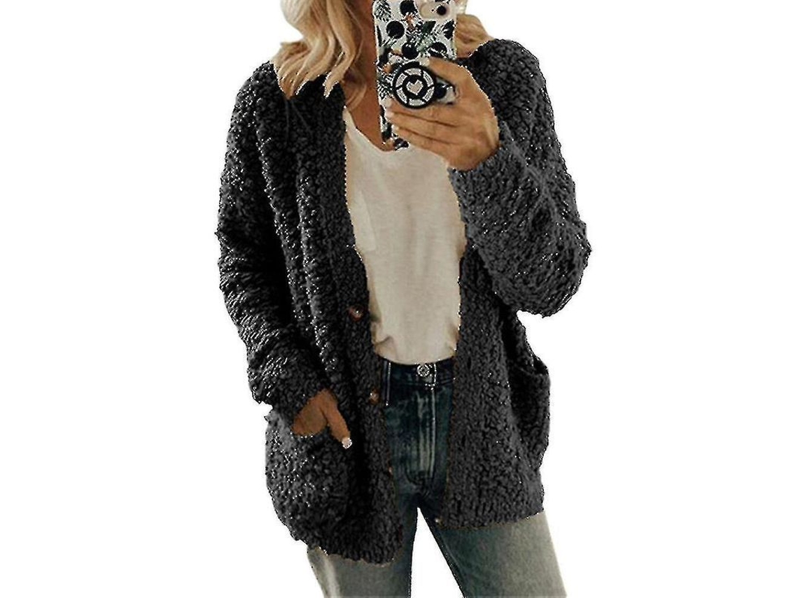 2026-chaqueta Suave Y Cálida Para Mujer De Punto Polar Fluffy Con Tallas Plus