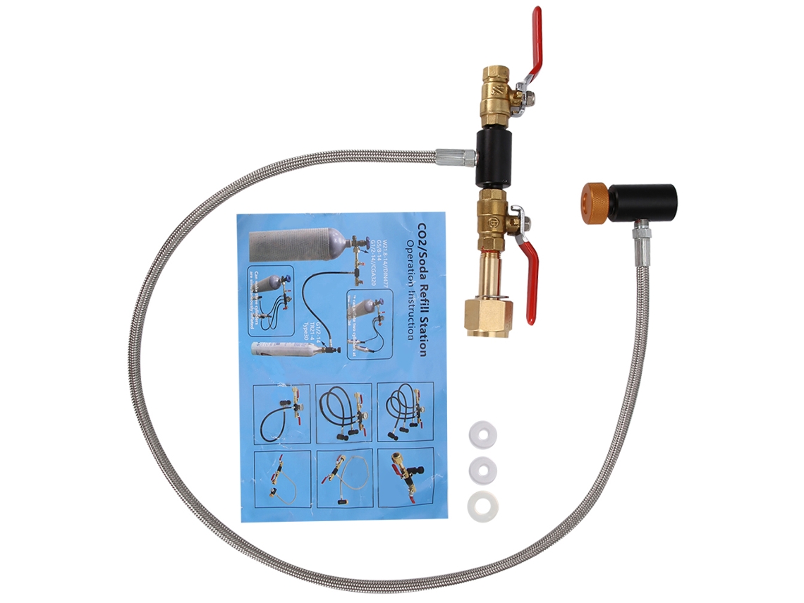 Adaptador de recarga de CO2 CGA 320 para tanque de refrigerante de 36 L sin medidor