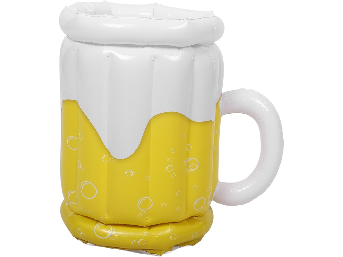 Enfriador inflable de plástico amarillo para jarras de cerveza