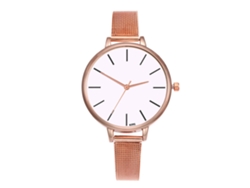 Reloj De Pulsera Analógico De Cuarzo Para Mujer Con Brazalete Metálico, Estilo Casual Y Elegante (oro Rosa)