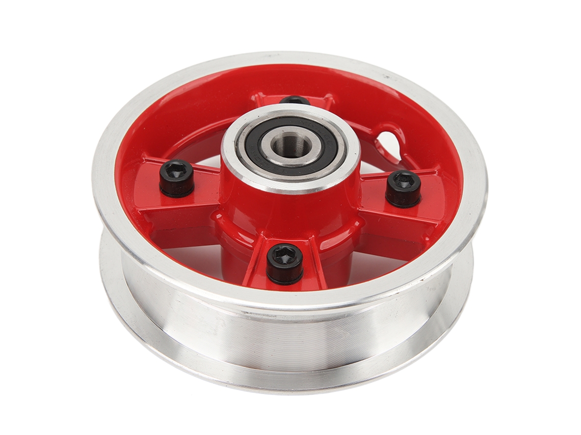 Rueda Delantera De 8 Pulgadas Para Patinete Eléctrico, Acero Y Aluminio, Buje Ranurado De 28 Mm, Color Rojo.