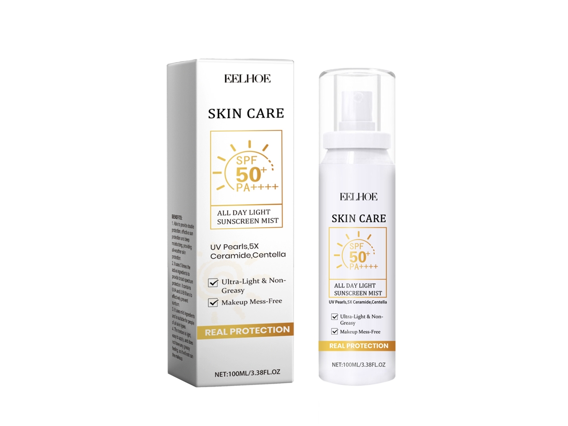 Spray protector solar SPF 50+ con aloe vera y vitamina E.