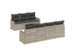 Maison Exclusive - Conjunto De Sofá De Jardín 8 Pcs Gris Claro Y Gris Oscuro