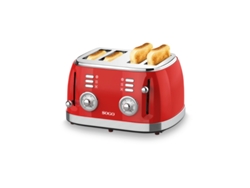Tostador Retro SOGO Tos-Ss-5465 Pan Molde 4 Ranuras 1500W Rojo
