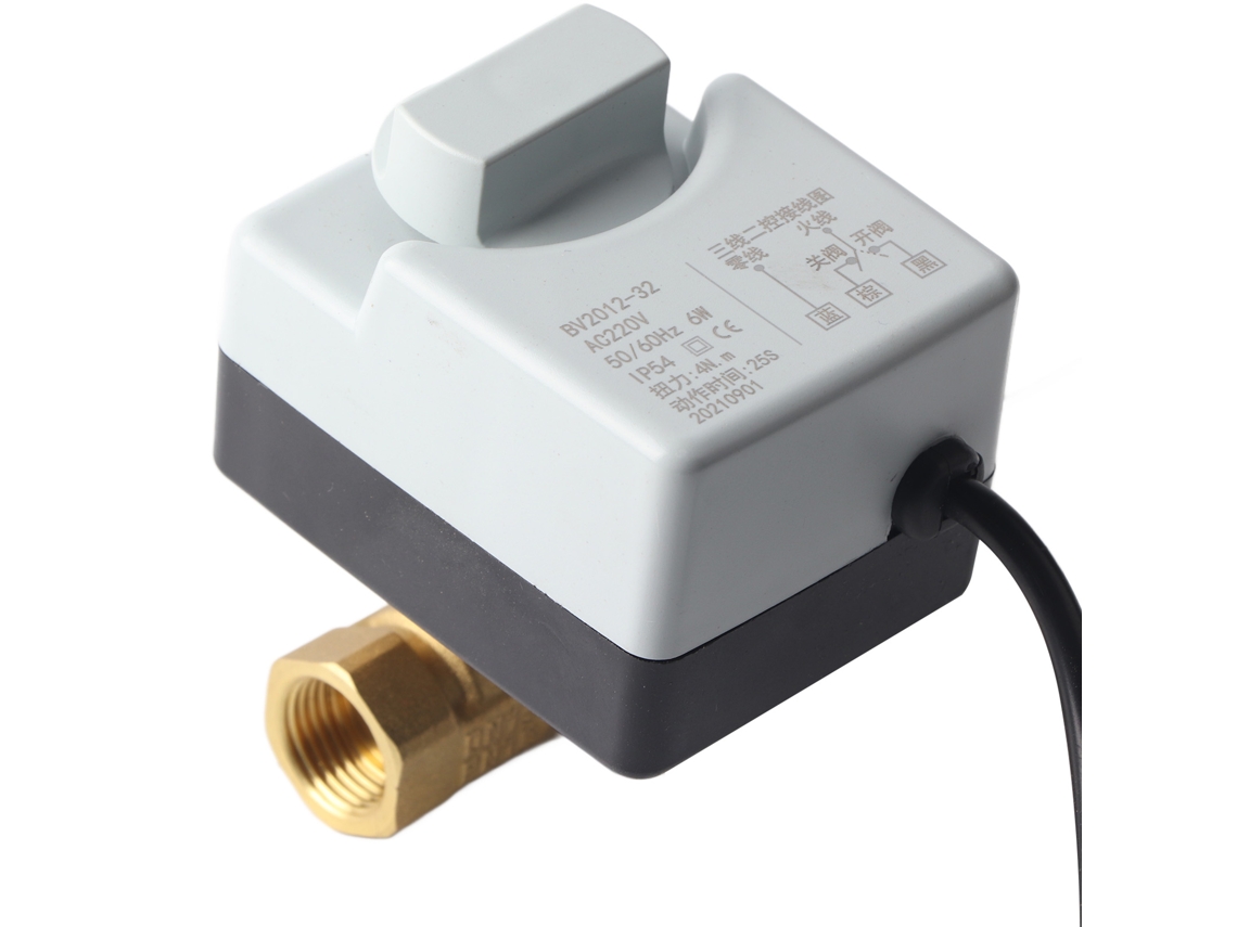 Válvula De Bola Motorizada De Latón De 2 Vías Dn15 G1/2 De 3 Cables Para Aire Acondicionado Ac220v