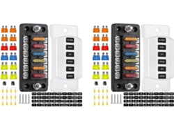 Caja De Fusibles De Cuchilla De 6 Vías (2 Unidades) Con Bus Negativo - Atc Ato Para Barcos Y Yates