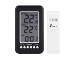 Termómetro Digital Inalámbrico Con Reloj, Para Interiores Y Exteriores, Transmisor, Temperaturas Mínimas Y Máximas.