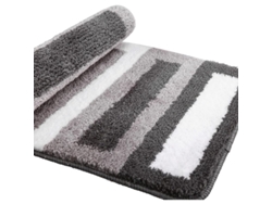 2026-tapete De Baño Antideslizante Linjou Microfibra Suave Absorbente Secado Rápido Lavable A Máquina 40x60cm Gris Gris