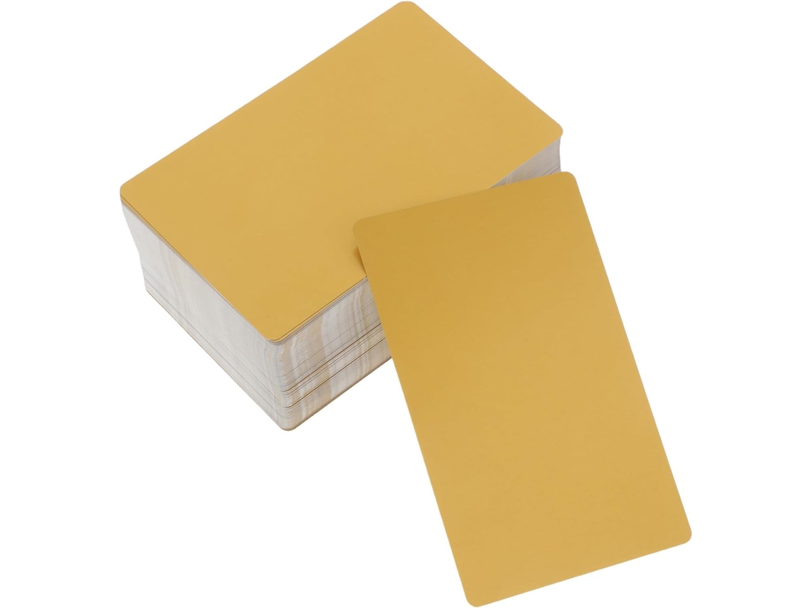 Tarjetas De Visita De Aluminio En Blanco, 86 X 54 X 0,21 Mm, Paquete De 200 Unidades, Placas Metálicas Doradas.