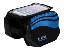 Bolsa para cuadro de bicicleta con doble soporte para teléfono azul Yizhood