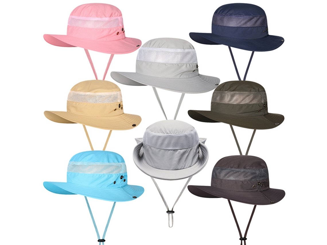 Sombrero De Sol Uv Protector Transpirable Secado Rápido Para Hombre Y Mujer Gorra De Pesca De Ala Ancha Plegable Con Malla Impermeable