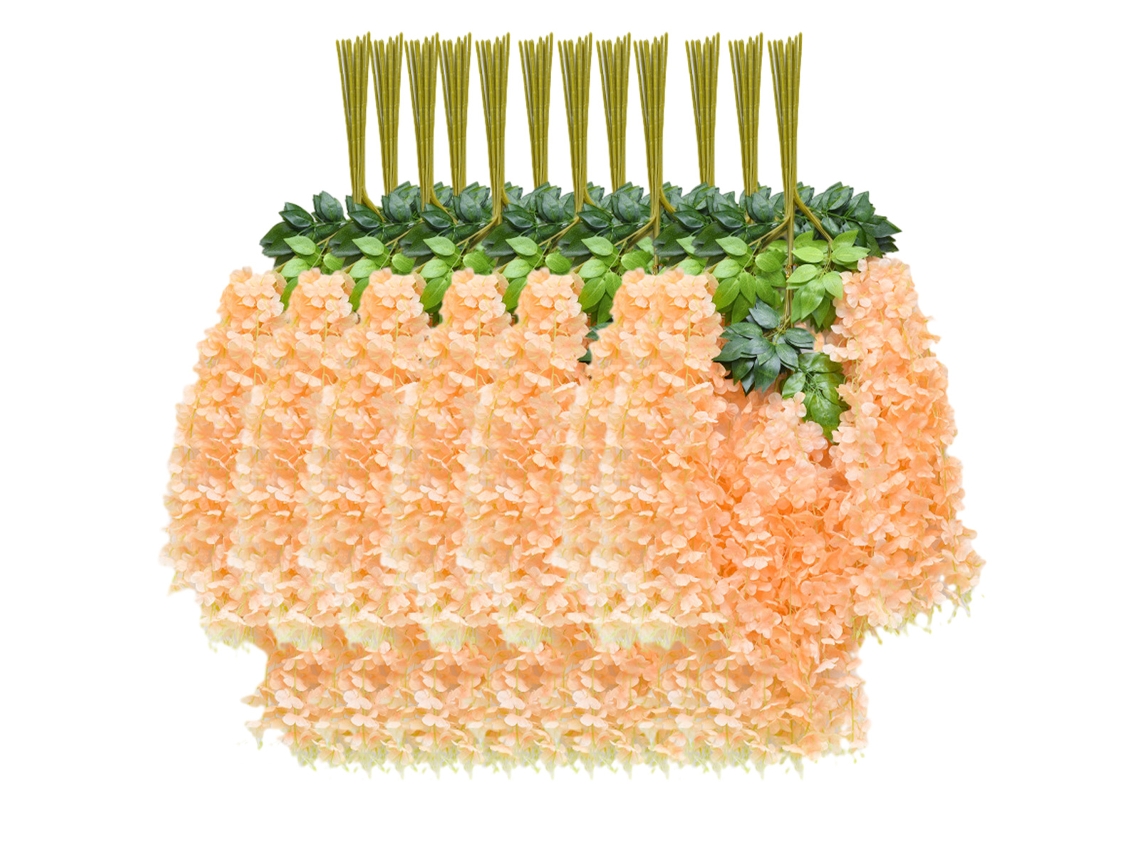12 flores artificiales de glicina para decoración de bodas y fiestas. KOFIHETY