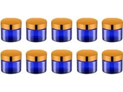 Ciieeo Juego De 12 Tarros De Crema De Vidrio Azul, Tamaño Mini, A Prueba De Fugas, Envases Cosméticos Para