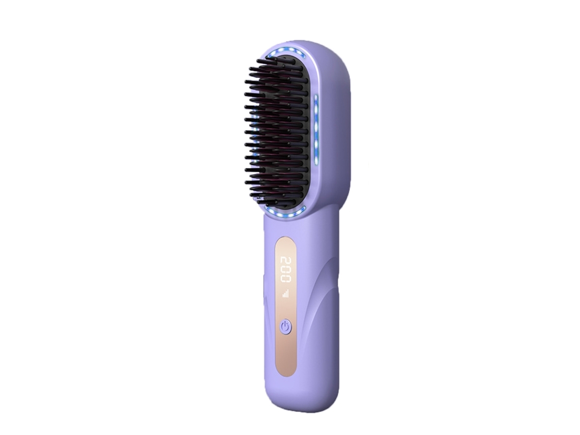 Plancha de pelo inalámbrica-plancha de pelo caliente portátil para viajes Mini plancha de pelo iónica caliente púrpura YEMAESRE