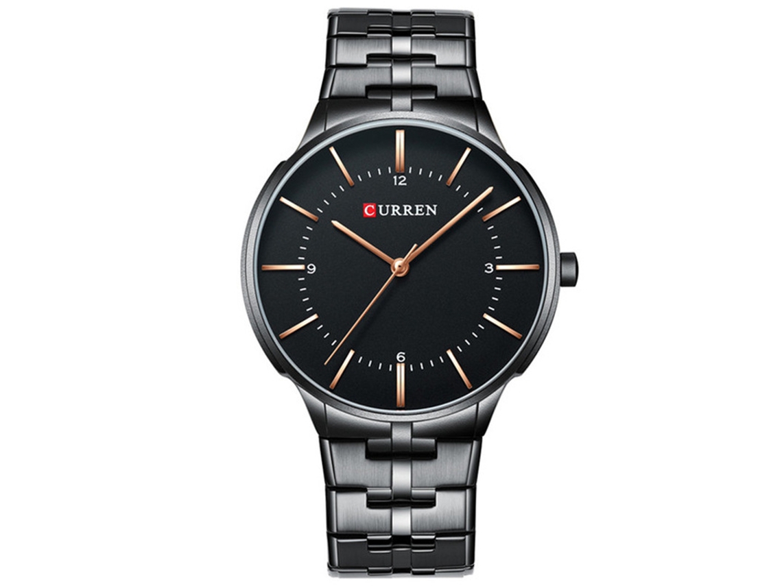 Reloj De Cuarzo Resistente Al Agua (negro), Estilo Delgado, Correa De Acero Inoxidable, Reloj De Negocios Elegante Para Hombre.