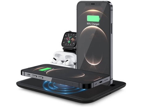 Estación de Carga Sem Qi Dock para iPhone 11 Pro Max/12/XS Max YIZHOOD Negro