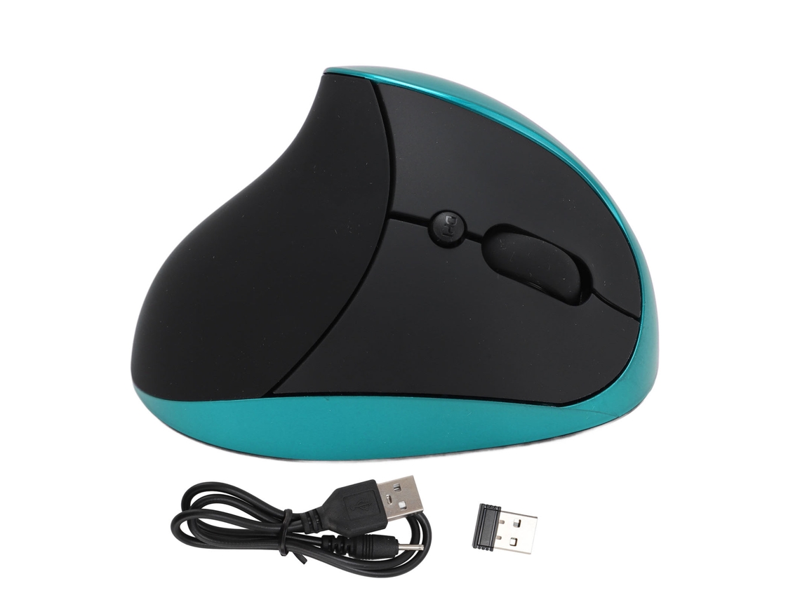 Baoj-2026rato Ergonômico Direito Vertical Sem Fio Recarregável 3 Dpi Ajustável 800-1600 2.4g Óptico Para Notebook Pc Tablet Azul