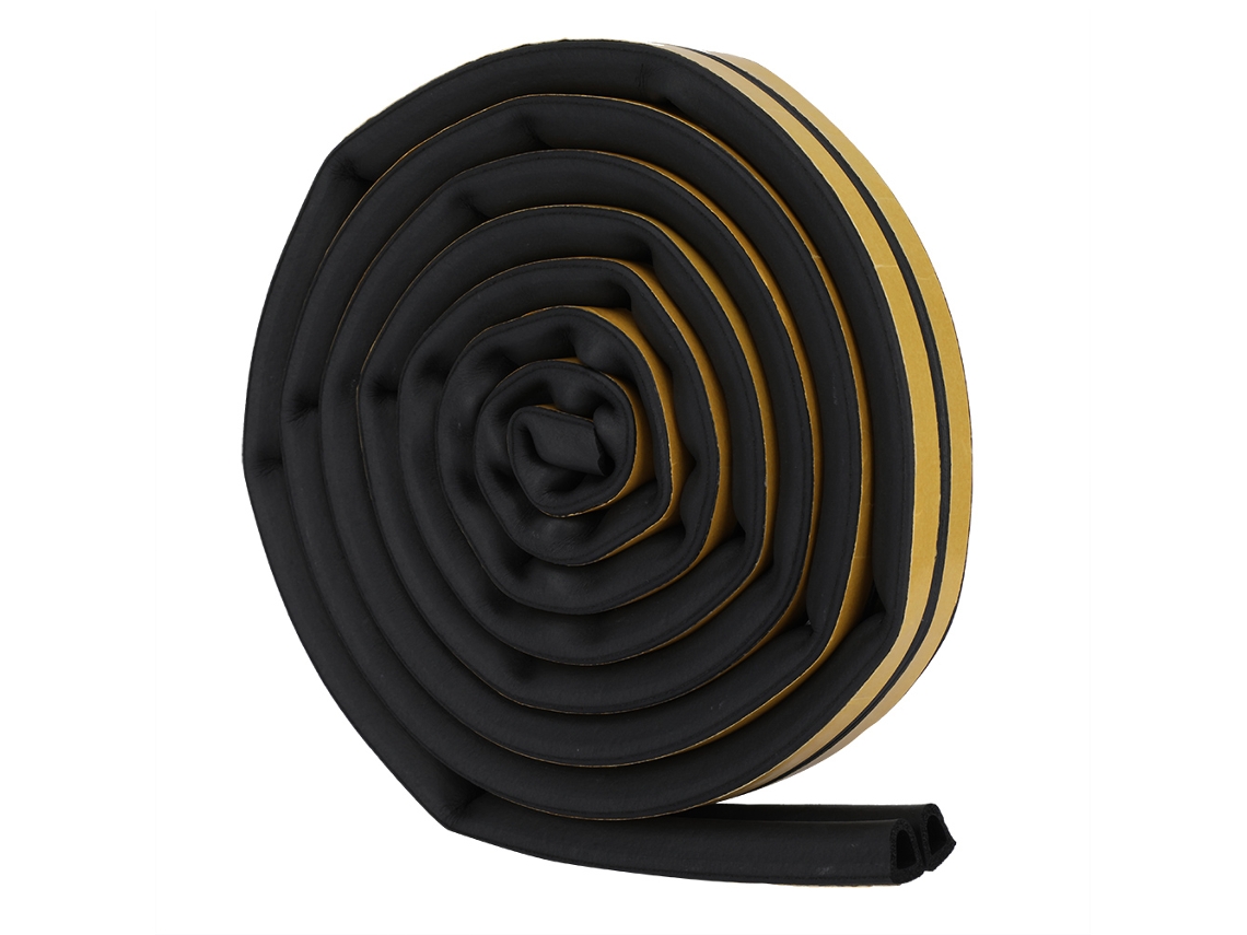 Cinta De Sellado Autoadhesiva De 5 M Para Puertas Y Ventanas, Caucho Epdm Antimosquitos, 14x12 Mm, Negra.