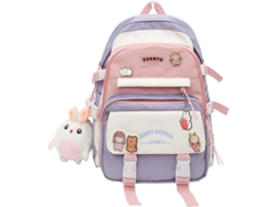 2026-mochila Escolar Linjou Para Niñas Kawaii, Mochila Casual Con Diseño Lindo Y Resistente Al Agua (morado)