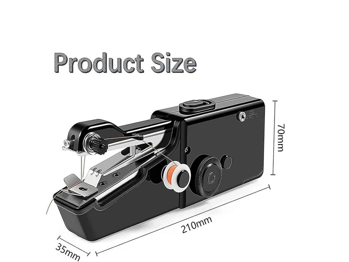 Minimáquina de coser portátil inalámbrica de mano, esencial para manualidades de costura rápida en casa, color negro Yizhood