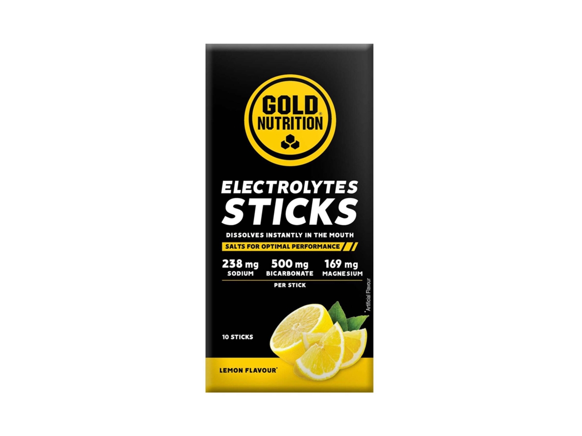 Barritas de electrolitos sabor limón, 10 unidades, Goldnutrition