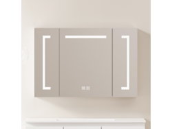 Armario Espejo Led 90 Cm - Con Almacenamiento, Montaje En Pared, Multifuncional Para Baño Salón Y Dormitorio - Blanco