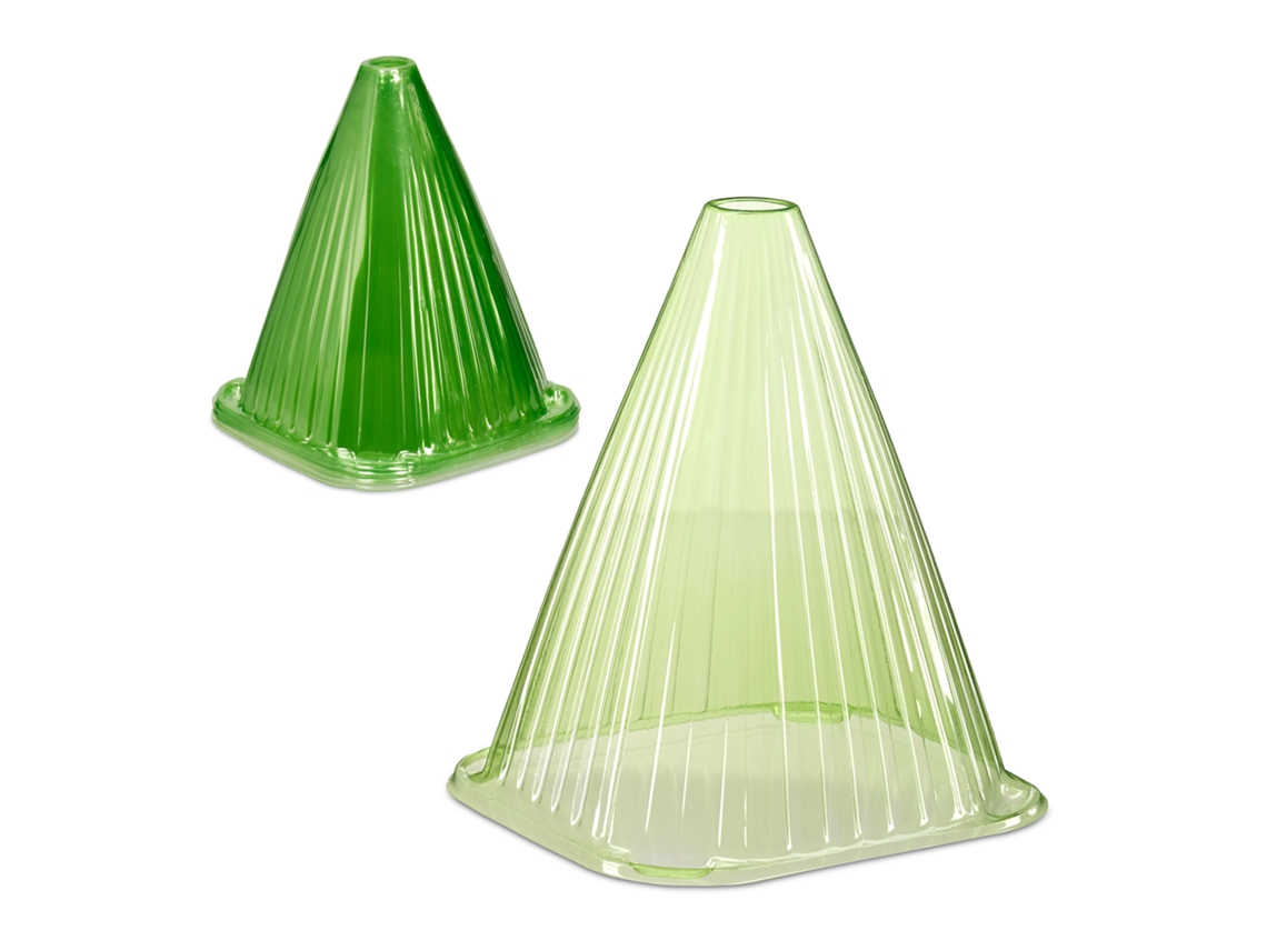 Relaxdays Pack De 10 Cubiertas Para Plantas, Mini Invernaderos De Cono, 22 X 19 X 19 Cm, Campanas Protectoras, Verde