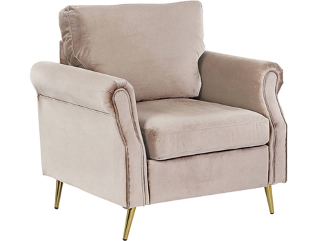 Sillón de terciopelo gris pardo/dorado BELIANI Vietas