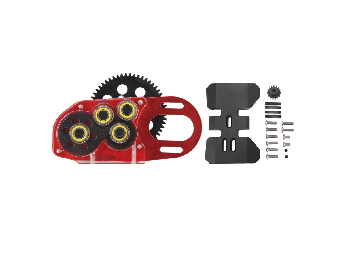 Caja De Cambios 2low Con Motor Para Coche Rc Scx10 Ii Iii Capra 1/10 Ligero Rojo