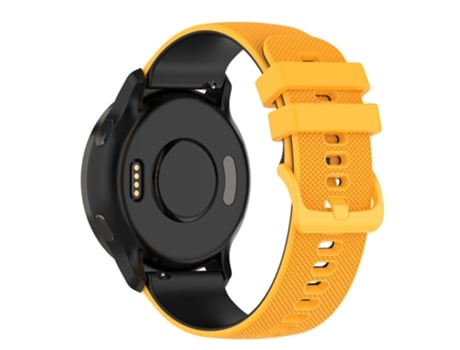 Correa de Silicona dos colores 22mm textura de rejilla para Suunto 5 Peak/Samsung Galaxy Watch3 45mm/Huawei Watch 3 - amarillo/negro