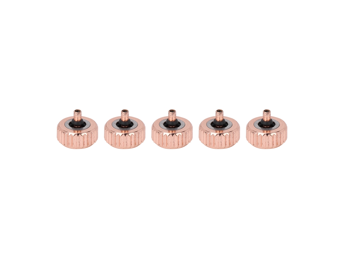 5 coronas de reloj mecánico de cuarzo de acero y oro rosa de 6 mm