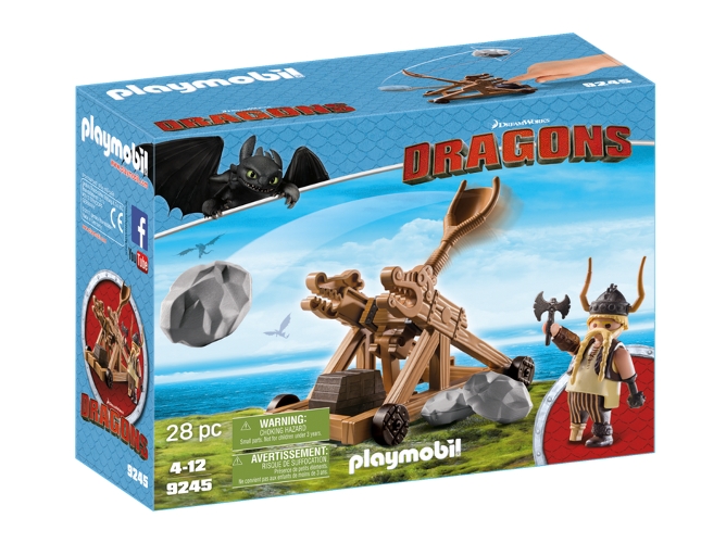 PLAYMOBIL Dragons: Boquilla con catapulta - 9245 (Edad Mínima: 4)