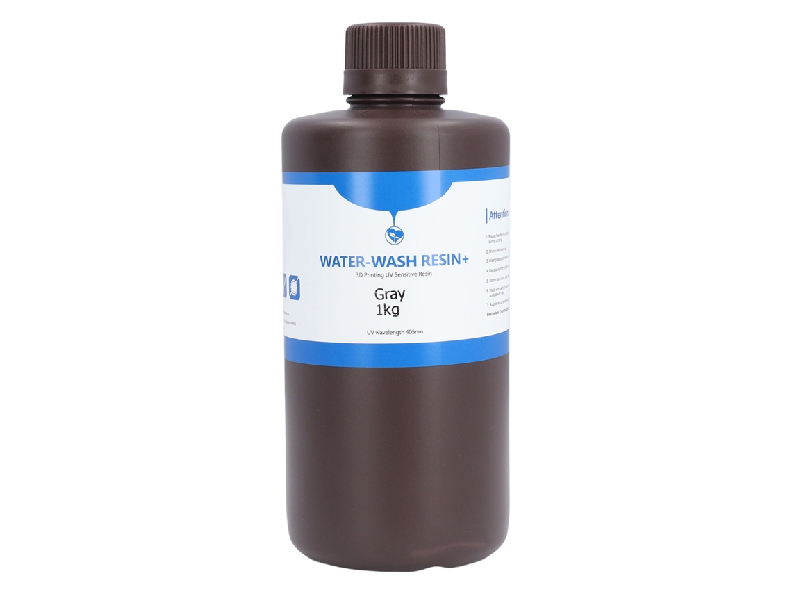 Resina Para Impresión 3d De Curado Uv, 80 Shore De Alta Precisión, Lavable Con Agua, Para Impresoras Lcd, Dlp Y Sla, 1000 G, Gris.