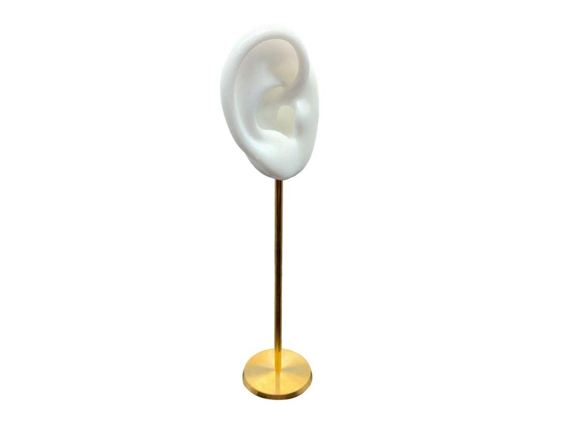 2026-soporte Para Pendientes Linjou, Modelo De Oreja Humana, Base Redonda, Silicona Y Cobre, Blanco, Almacenamiento Joyería