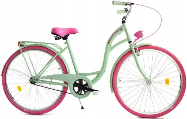Bicicleta para niña de 26 pulgadas, color verde menta y rosa, B.active Urban Bike