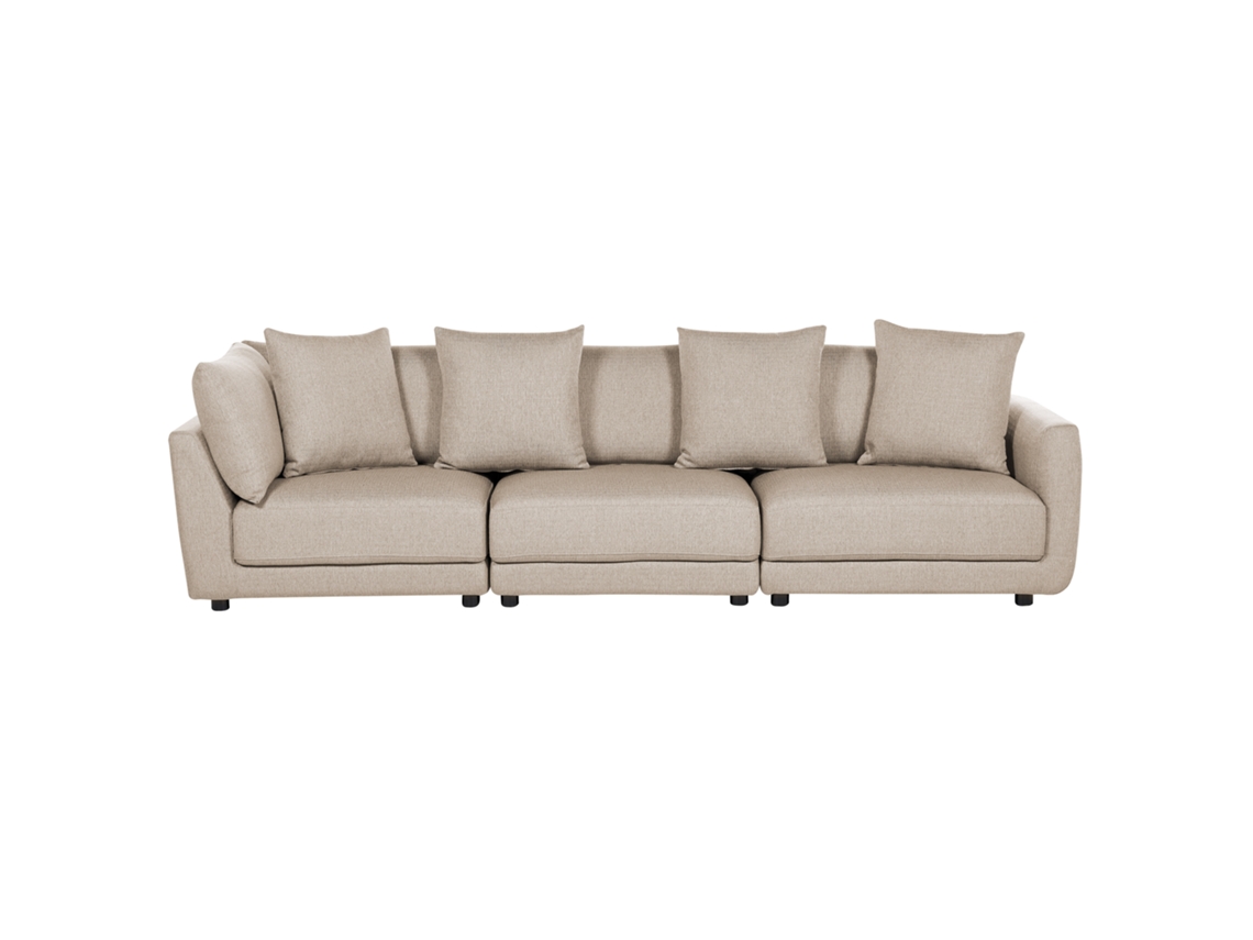 Sofá de 3 plazas BELIANI Sigtuna de Poliéster Beige 300x102x86