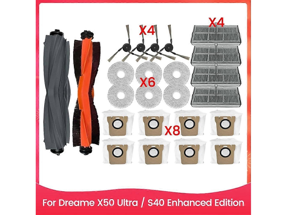 24pcs Brush Filter Dust Bag Mop Cloth Kit For Omni M40 / D110cn Vacuum Cleaner Replacement Parts
