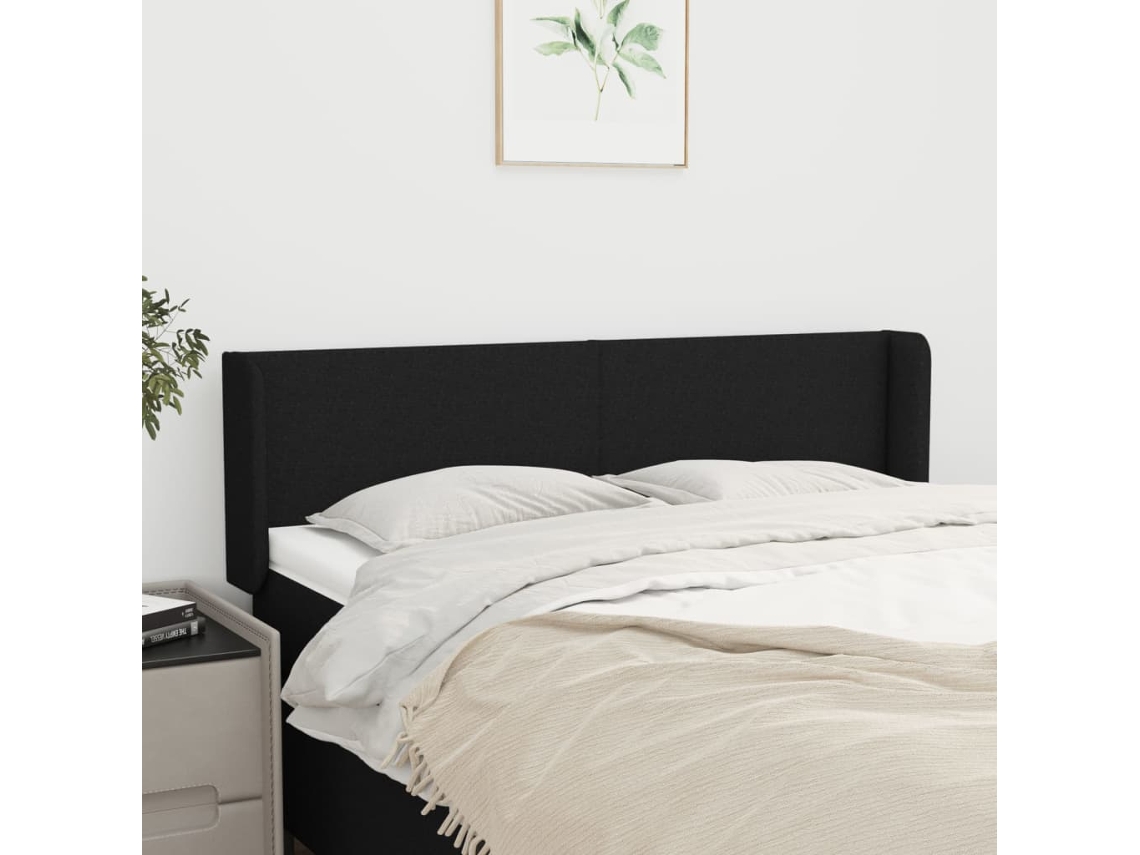 Cabecero De Tela Negro 147x16x78/88 Cm