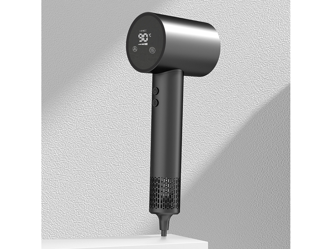Secador de pelo de alta velocidad con pantalla LED, funcionamiento silencioso, secado rápido, ideal para el dormitorio, viajes o gimnasio - STELASPLEN
